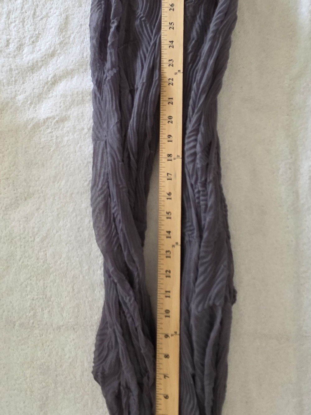 Lightweight Charcoal Grey Crinkle Infinity Scarf - Picture 2 of 5
